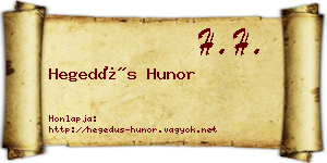 Hegedűs Hunor névjegykártya